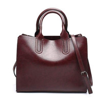  ladies oil wax leather hand bag for women tote large bags