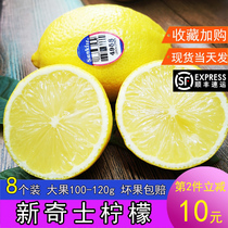 Spot imported New Qis lemon fresh fruit yellow lemon big fruit 8 skinned juicy bad fruit package