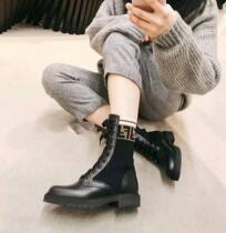 European findi classic explosive womens boots lace-up locomotive boots cowhide fabric 8T6780
