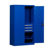 Multifunctional heavy-duty tool cabinet double-door hardware drawer type locker thickened workshop parts storage cabinet