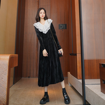 2021 new womens early spring autumn long sleeve French retro temperament waist thin Hepburn jumpsuit long