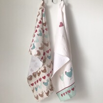 Two-piece love Rooster British yuan dan new cotton tea towel cover cloth napkin decoration hanging picture photo background