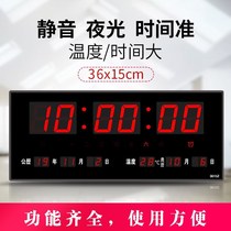 Silent electronic perpetual calendar home creative living room LED electronic clock large screen luminous wall clock Digital hanging wall