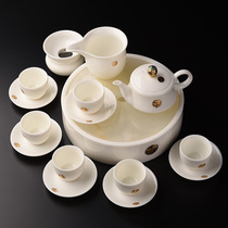 Jingdezhen Yu white porcelain tea set side to make teapot household simple set of Kungfu tea cup small tea plate