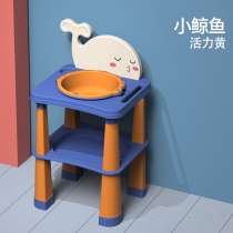  Baby washbasin Childrens washbasin pool Household plastic washbasin towel rack Early lessons to practice brushing your teeth washbasin