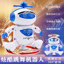 Rotating strong wind dazzle dancer Young children Boy boy toy gift Dancing electric robot with light and music