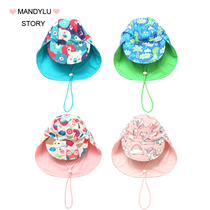 Children UV beach hat male and female baby Summer out breathable protective ear Neck Beach fang shai mao