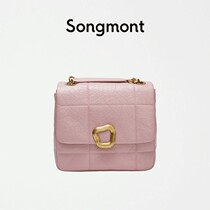 Songmont Spring Summer New Color Medium Chocolate Bag Series Wonton Lock Designer Commuter Cube Bag