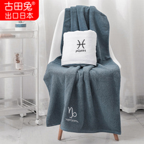 Bath towel female household pure cotton water absorption does not lose hair Cotton soft large bath towel ins wind constellation couple style