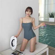 New ins style sleeveless high waist sexy strapless chest pad one-piece swimsuit womens swimsuit covering the flesh bikini