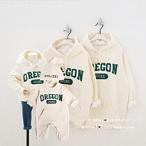 South Koreas different pro-sub-clothing autumn and winter money A family of three-four-mouth plus suede female clothing one-piece suit