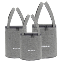 Insulation bucket bag aluminum foil thickened insulation bag Bento bag round lunch box tote bag office worker simple carrying rice bag