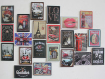 Small number retro-antique sheet Imitation Old Bar Coffee Restaurant Decoration Wall Decoration Wall Decoration Iron Art Painting as old Decorative Easel