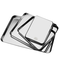 304 stainless steel tray rectangular bakeware commercial barbecue iron plate flat square plate household cake bread tray