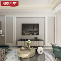 Zhanzhi Tianhua custom TV secret door European Wall skirt Wall living room dining room overall entrance background wall FT0299