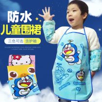 Play School Children Apron Waterproof Hood Suit Drawing Clothes baby Eating Apron with sleeves Anti-wear hood Shirts Converse