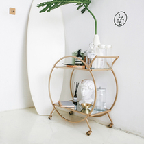 NASO Nordic household mobile dining car Multi-function snack car Food car Wrought iron four-wheeled cart