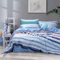 Fu Ana Santa Flower Four Piece Cotton Student Dormitory Bed Three Piece Set Single 1 2 quilt cover Sheets