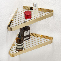 Golden toilet shelve full copper triangular basket shower room Bathroom Wall-mounted free and double containing tripod
