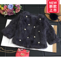 Childrens Fur Coat Female Princess Rex Rabbit Fur Girls Rex Rabbit Fur Coat Autumn and Winter Childrens Super Western Style