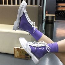 Martin Boots Womens Autumn Transparent Boots 2018 New Joker Short Hip Hop Womens Shoes Tide Student Short Boots