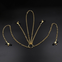 Breast clip Clitoris labia clip SM chain Slave girl training Passion supplies Flirting alternative toys Adult supplies