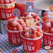 Net red Tongan New Years New Year Disposable Milk Tea Hair cup Insulated Bull year cake baking inserts Stickers Adhesive