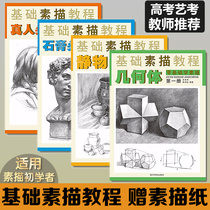 (Gift sketch paper) sketch basic tutorial 4 volumes set sketch book introduction self-study zero basic genuine plaster portrait figure geometry still life from structural painting introduction self-study zero basic tutorial book art examiner