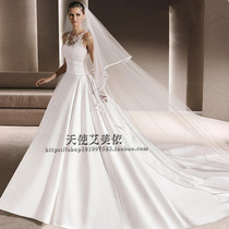 Fashion Bride Wedding satin bag with side length Head Yarn Foreign Trade Brief Temperament Soft Yarn Bride head yarn