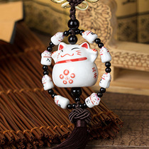 Property Cat Car Pendant Ceramic Tricks Cat Car Hung Fine Car Hang Accessories Car Accessories Manufacturer Direct Sales