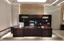China-Thailand office furniture 3 2 m solid wood leather imperial champ teak brown classic owner National Taiwan University Bandai President Office