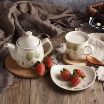 Japanese hand-painted ceramic tableware set home vintage tea cup and wind teapot creative snack dish imported from Japan