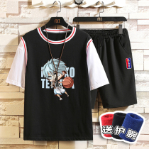 Youth basketball jersey summer jersey men's set of junior Senior high school student short sleeve t-shirt leisure sports suit girl