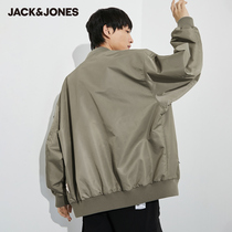 Jack Jones mens summer and autumn new long-sleeved jacket Baseball suit embroidery loose thin tide top eggplant flight jacket