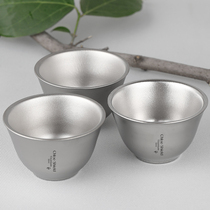 Coe shield outdoor pure titanium kung fu small tea cup tea cup leisure home health portable metal wine cup Cup Cup