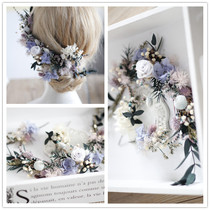 Cute bride Sweet forest department eternal life dried flowers Rose string Bridal wedding modeling travel head flower set 3 colors