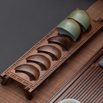 Ebony tea cup holder household kung fu tea set tea ceremony with parts drain tea cup storage cold water cup holder bamboo