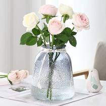 Glass Vase ornaments Simple Nordic flower hydroponic vase living room creative hipster transparent glass vase