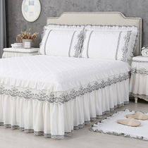 Coincidentally Living Single Bed Hood Bed Skirt Style Upscale Lace All-cotton Pure Cotton Light Luxury Superior White Bed 2022