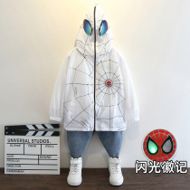 Boy Sunscreen Clothing Anti-ultraviolet Thin Childrens Summer Ultra-thin Breathable Coat Spider-Man Sunscreen Clothing
