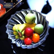 Bohemia crystal glass fruit bowl clear fruit bowl transparent fruit bucket dried fruit bowl candy plate