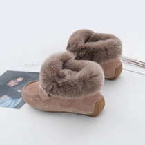 Inner increased snow boots 2021 Winter New plus velvet thickened Net Red Bean shoes flat bottom short tube warm cotton shoes