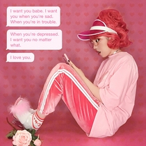 EOH Original Design - Clandestine Girls - PVC Embroidered Heart Loose Slim T-Shirt OP Soft Teeny Pink T Skeleton