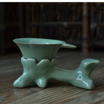 Dragon Quanqing Porcelain Tree Root Tea Filter Tea Leak Suit Creative Ceramic Filter Screen Rack Kongfu Tea Accessories tea Doug accessories