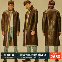  GG LIMITED 2021 rookie large long sheepskin wool one-piece leather thick windbreaker fur coat mens trend