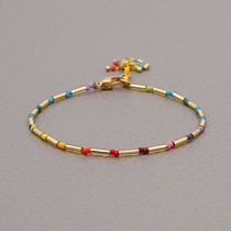 Ins niche design Japanese imported miyuki beads handmade beads personality early summer rainbow bracelet female gift