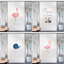 Glue-free electrostatic frosting film glass sticker transparent cartoon cute anti-peep kindergarten window anti-collision