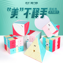 Qiyi Macaron 2345th order neon square puzzle toy triangle pyramid maple leaf full package