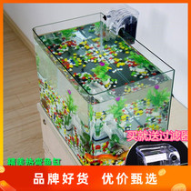 High Definition Transparent Hot Bend Square Glass Eco Gold Fish Tank Creative Cylinder Small Desk Aquarium Eco-scape
