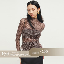 Z boss half high collar thin and breathable undershirt woman trendy soft tight fit without picking up the shape of a long sleeve T-shirt woman